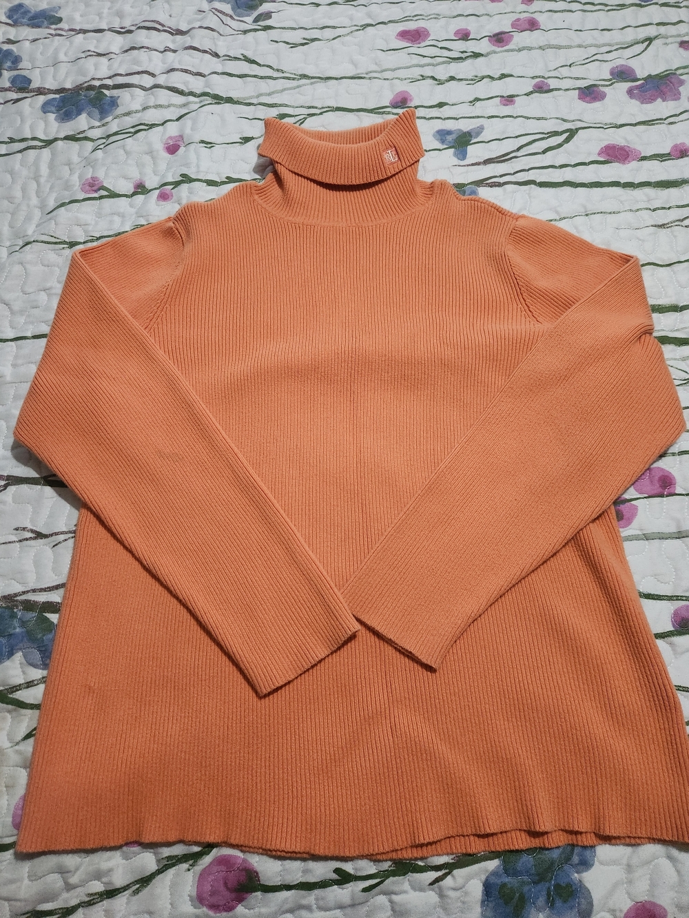 Lauren Ralph Lauren Vintage Ribbed Turtleneck Sweater - Orange